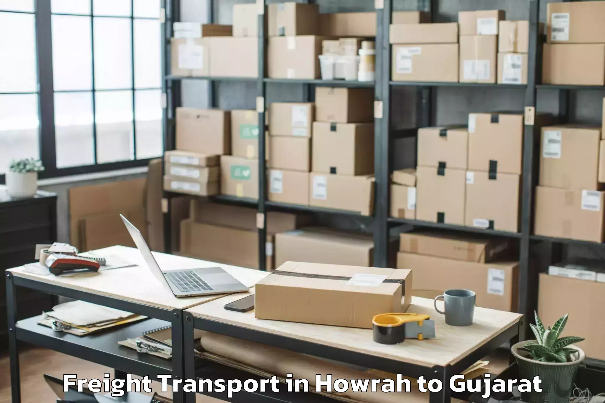 Top Howrah to Bhilad Freight Transport Available